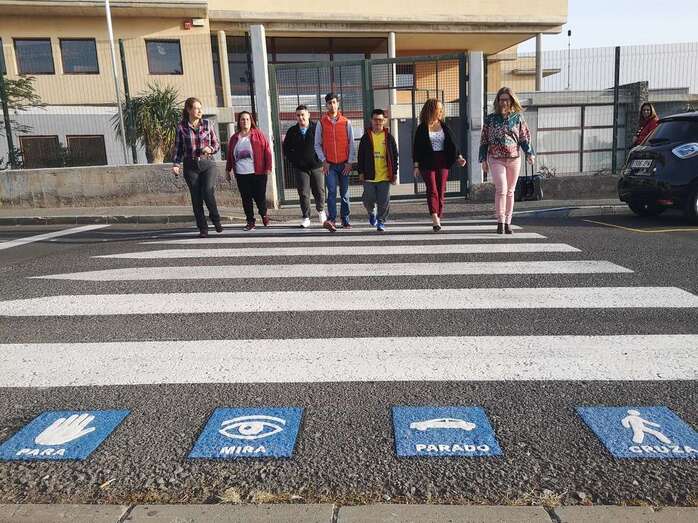 Imagen del paso de peatones del Instituto de Carrizal (Foto TA)
